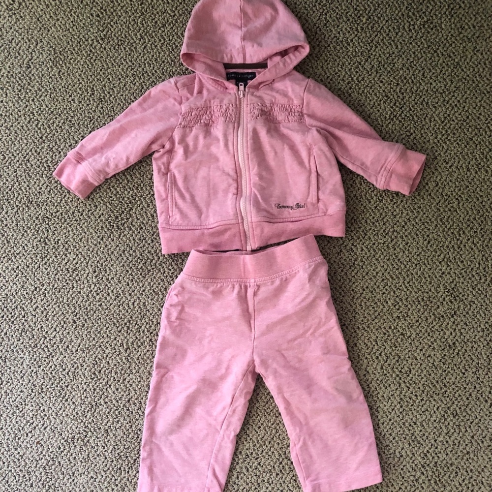 Pink Tommy girl track suit/ matching set